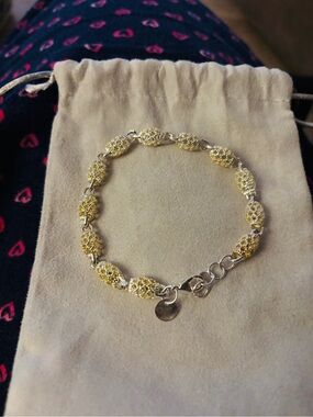 Sterling Silver Hollow Caged Bracelet w/Intricate open work filigree links  $10